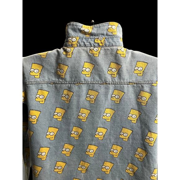 Vintage 90s Bart Simpson Denim Jacket All Over Print  Collectible Woman’s Jacket - Picture 4 of 16
